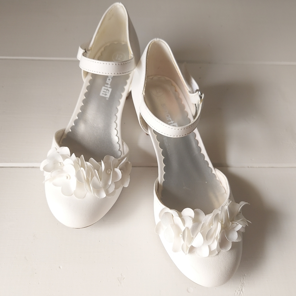 Girls flowered heel with ankle strap (sz 12)